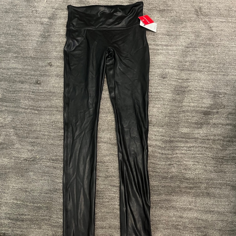 Spanx faux leather shiny leggings size small never worn brand new